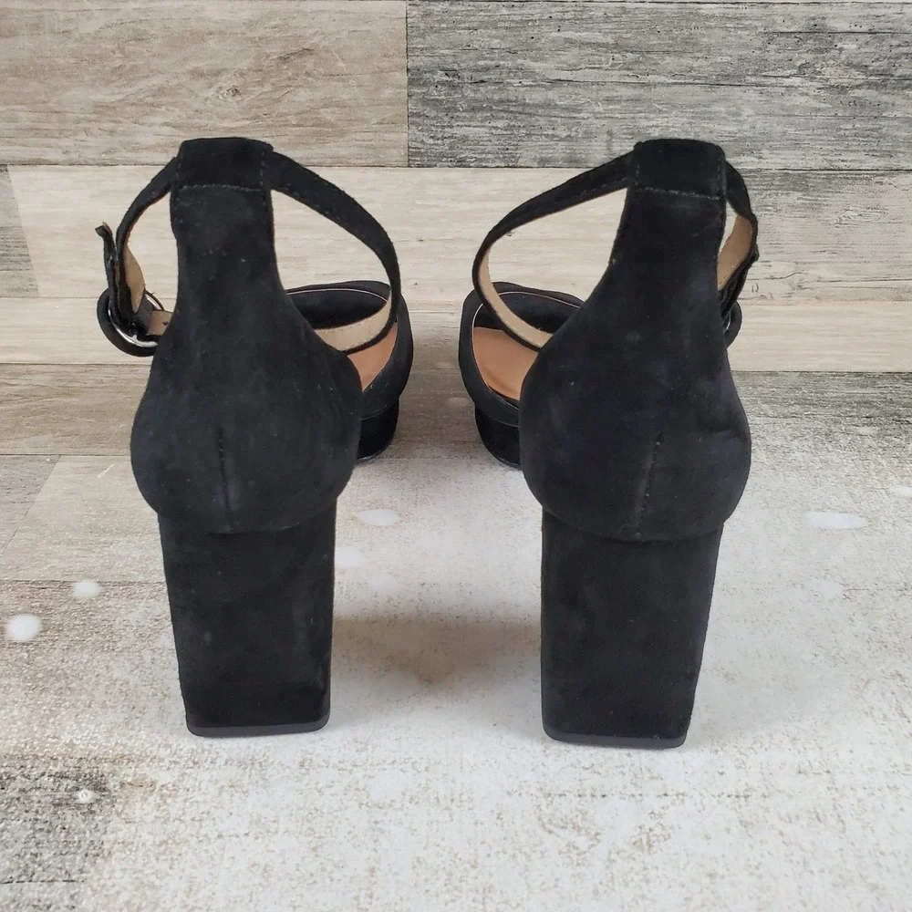 Bernardo Raleigh Womens Sandals Sz 9.5 M Black Open Toe Platform Block Heel